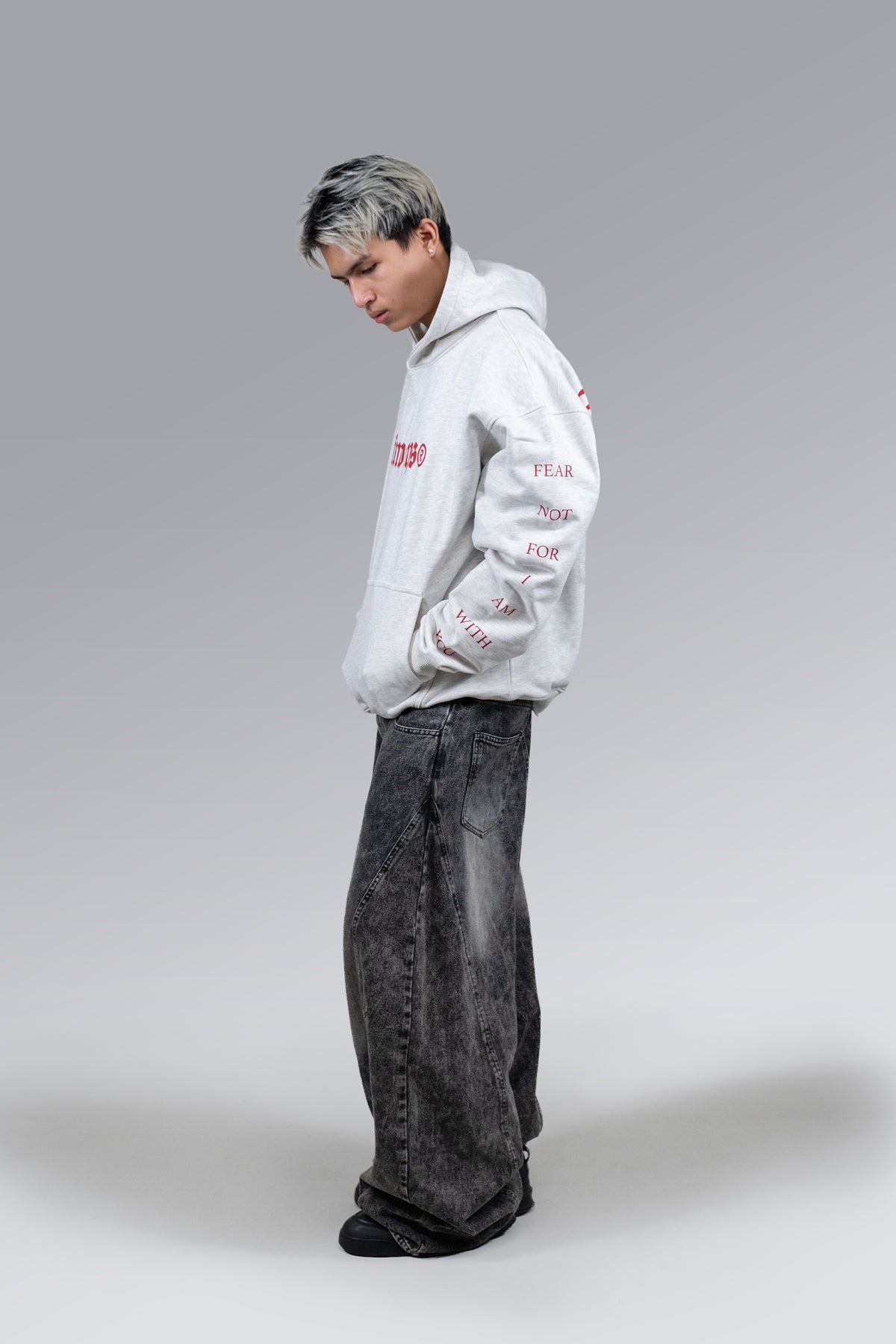 Grey Fear Not Hoodie