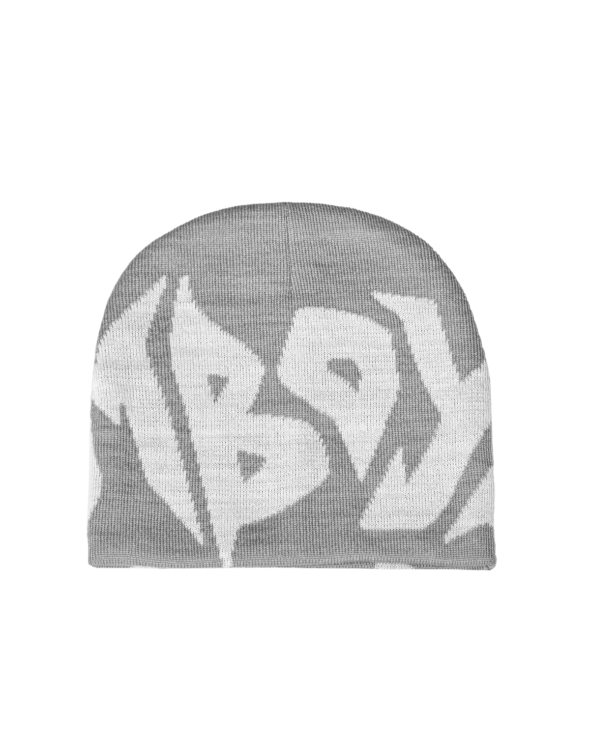 Big Logo Grey & White Beanie