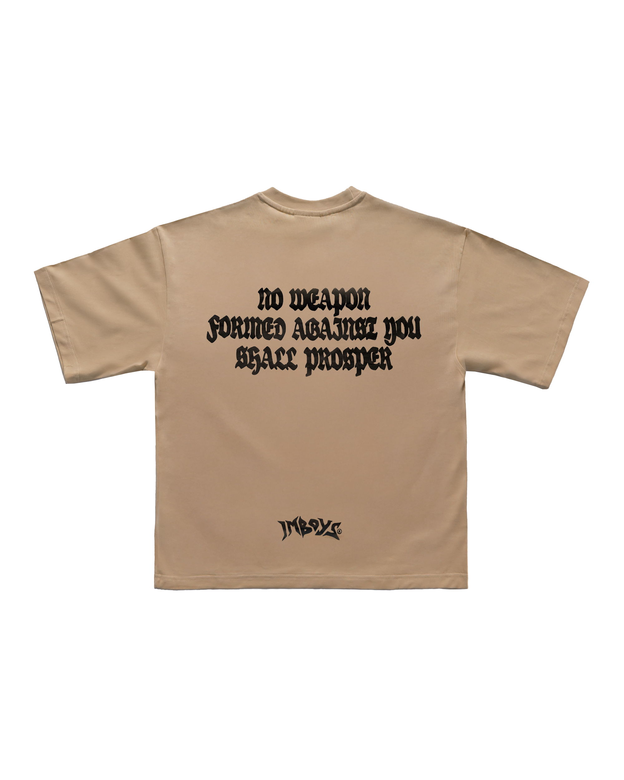 No Weapon Text Tee Beige