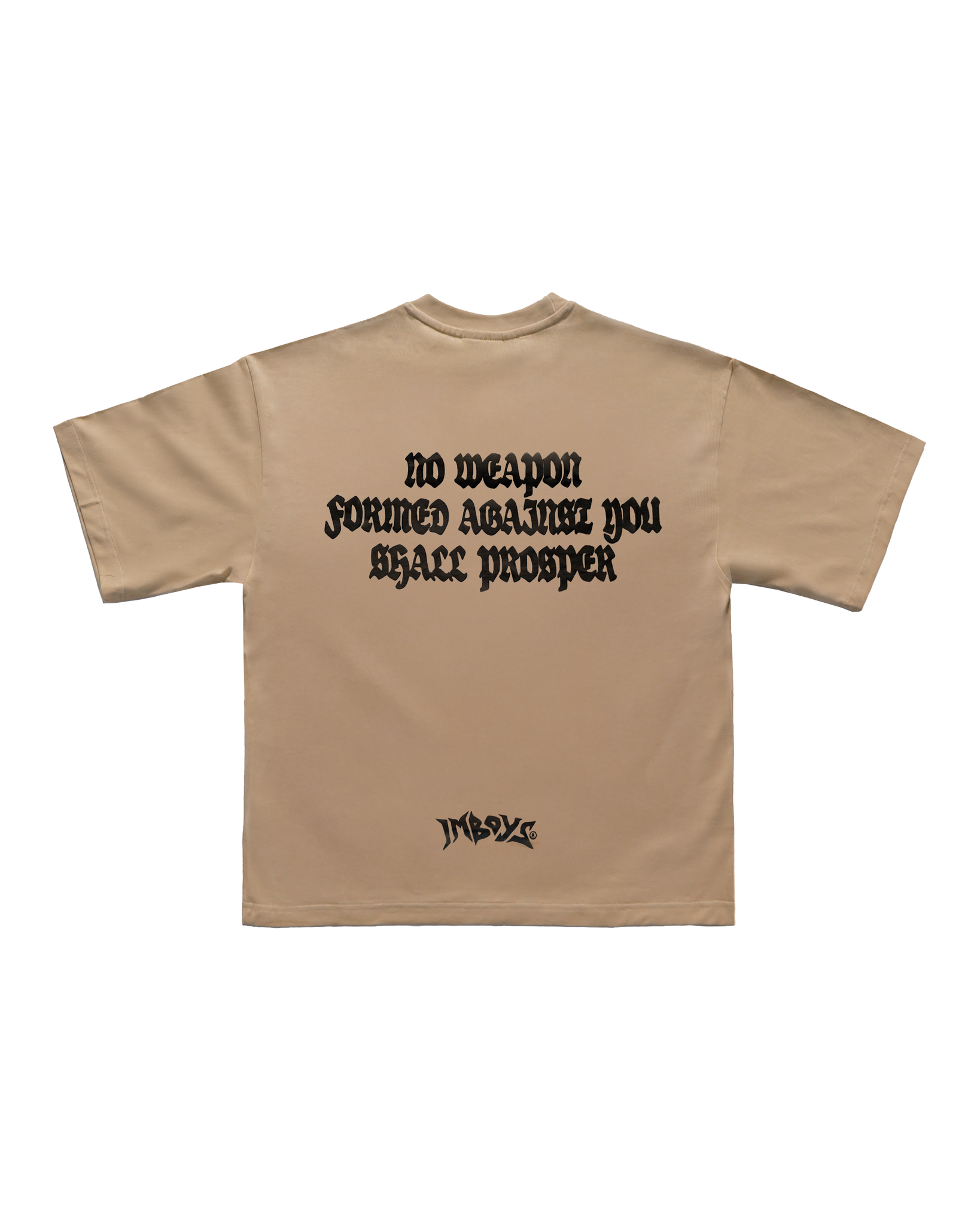 No Weapon Text Tee Beige