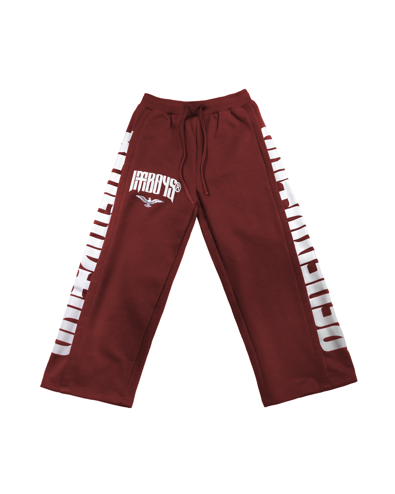 Maroon redemption reflective sweatpants