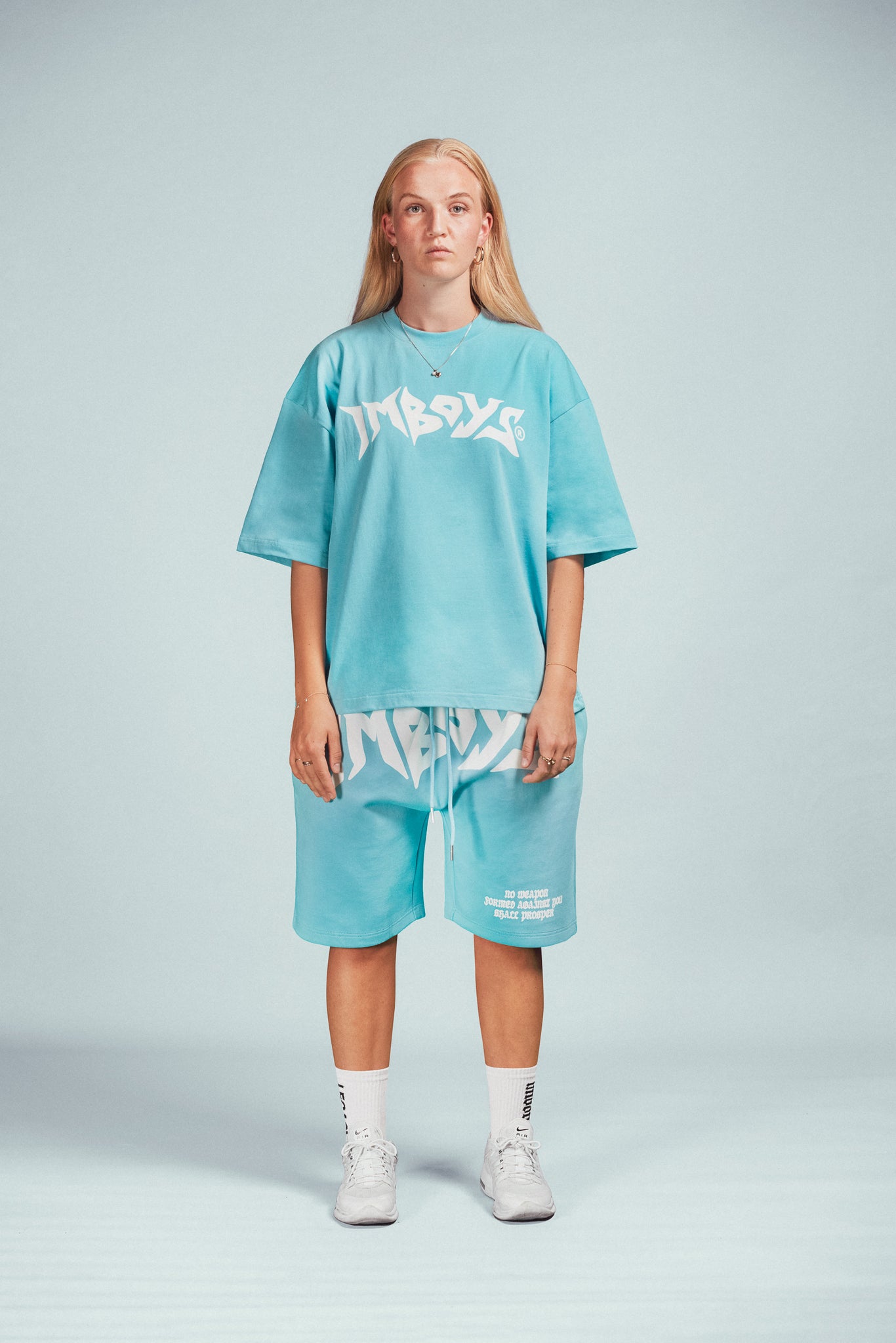 No Weapon Text Tee Pastel Blue