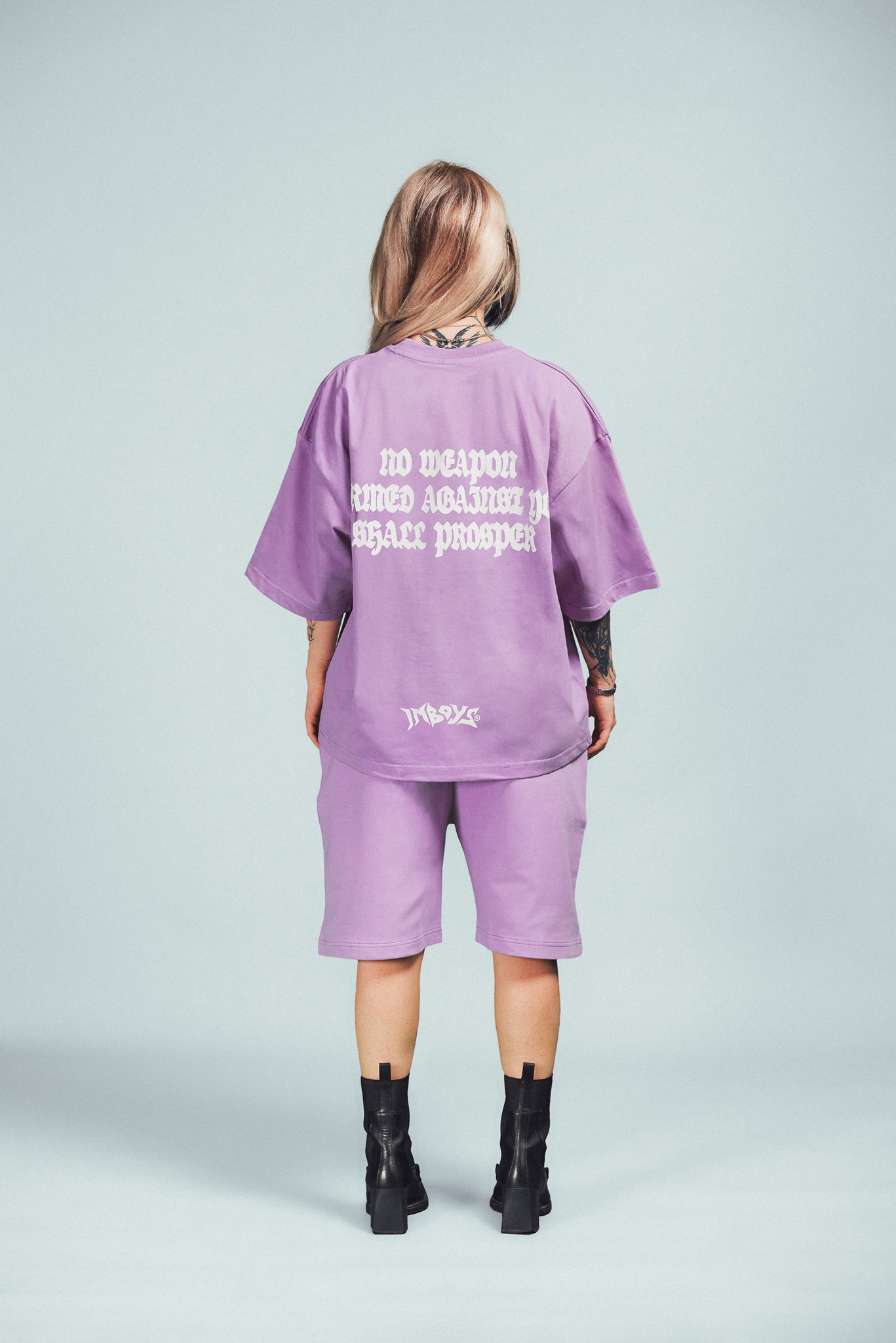 No Weapon Text Tee Pastel Purple