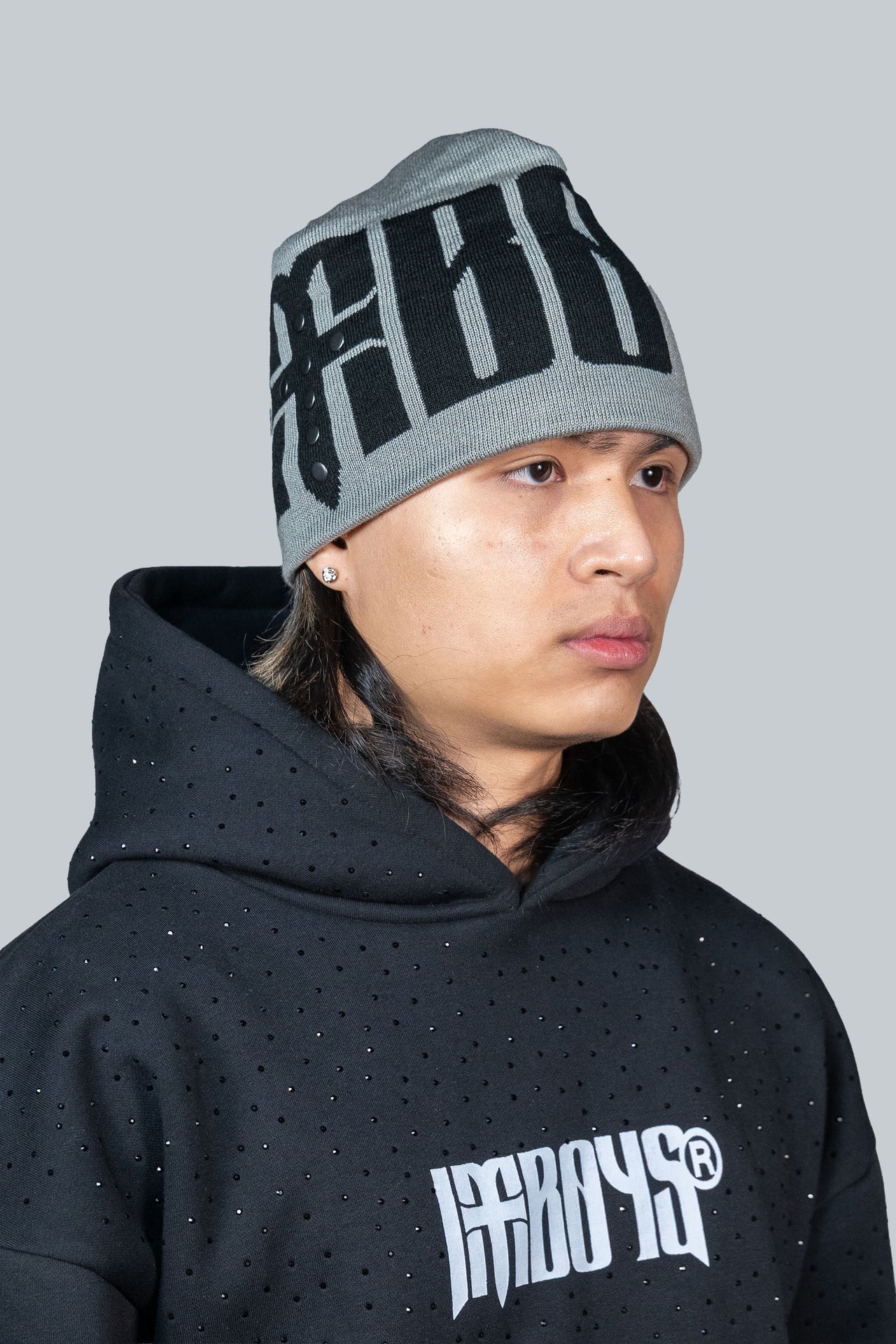 Grey redemption beanie